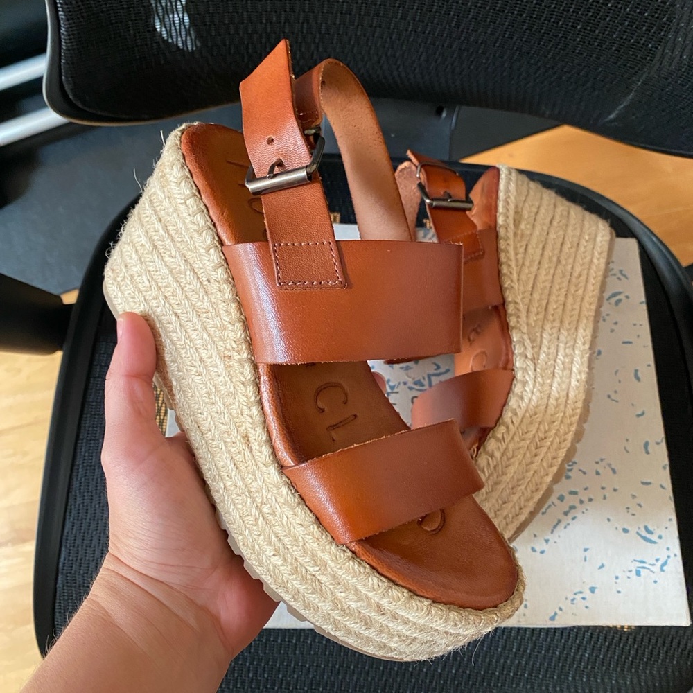 MUSSE & CLOUD Leather Espadrille Platform Sandals - Picture 8 of 10